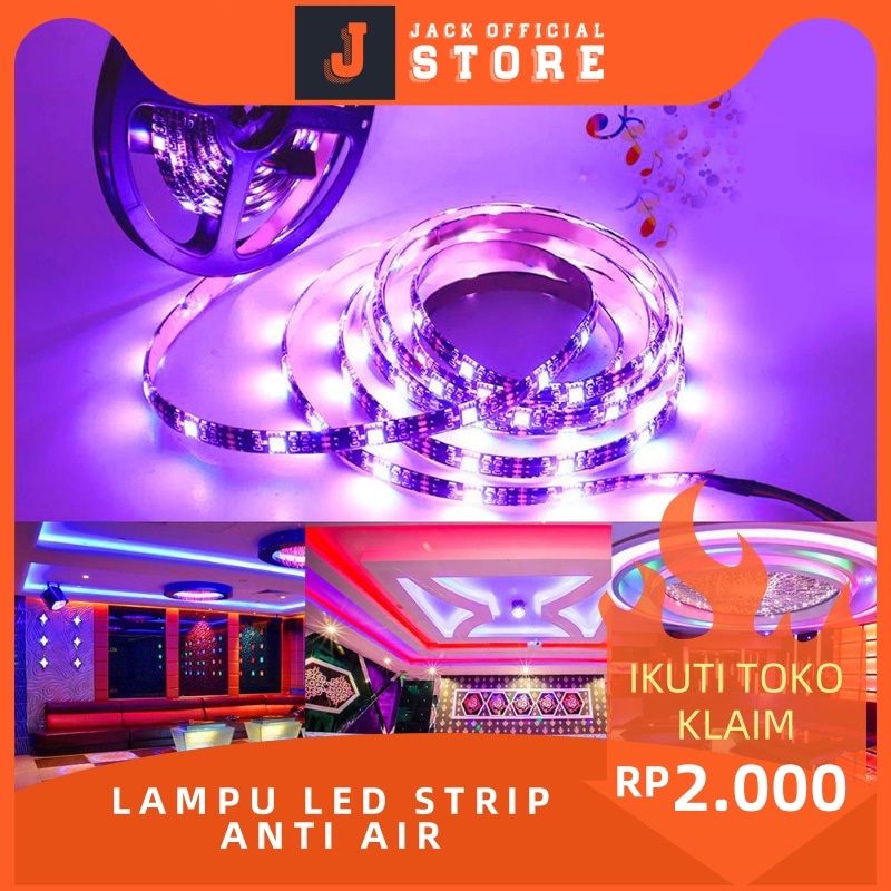 JACKSHOP Lampui LED Strip 2835/5050 Anti Air 5M10M Rainbow Lampu Strip Hias LED