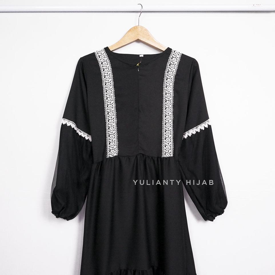 SLG.10De22e • Gamis HitamJumbo | Hayla Dress [S M L XL XXL XXXL] Maxy Dress Wanita PolosMurah Busui 