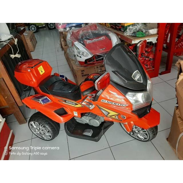 MAINAN ANAK MOTOR AKI ACCU PATROLI merk GRIND MB 01 Musik lampu