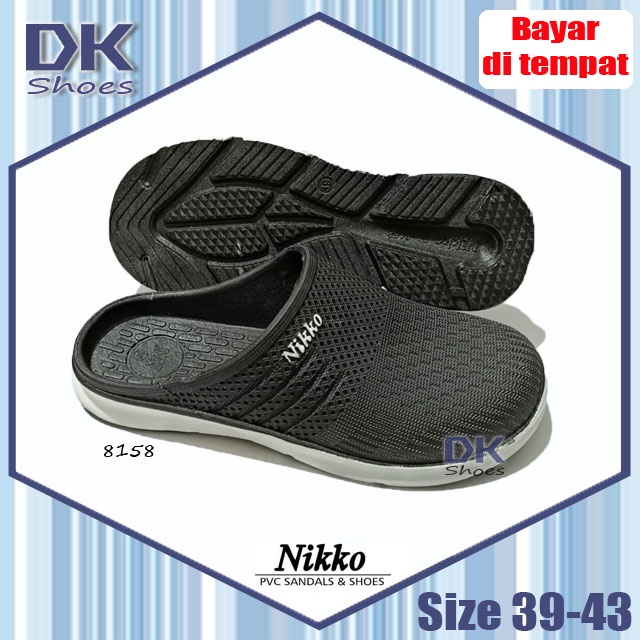 Nikko 8158 Selop 39-43 Hitam / Selop Bakpao Baim Karet Karet Laki-laki