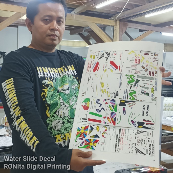 

Jasa Cetak Water Slide Decal A3 Untuk Custom Diecast, Hotwheels,Gundam