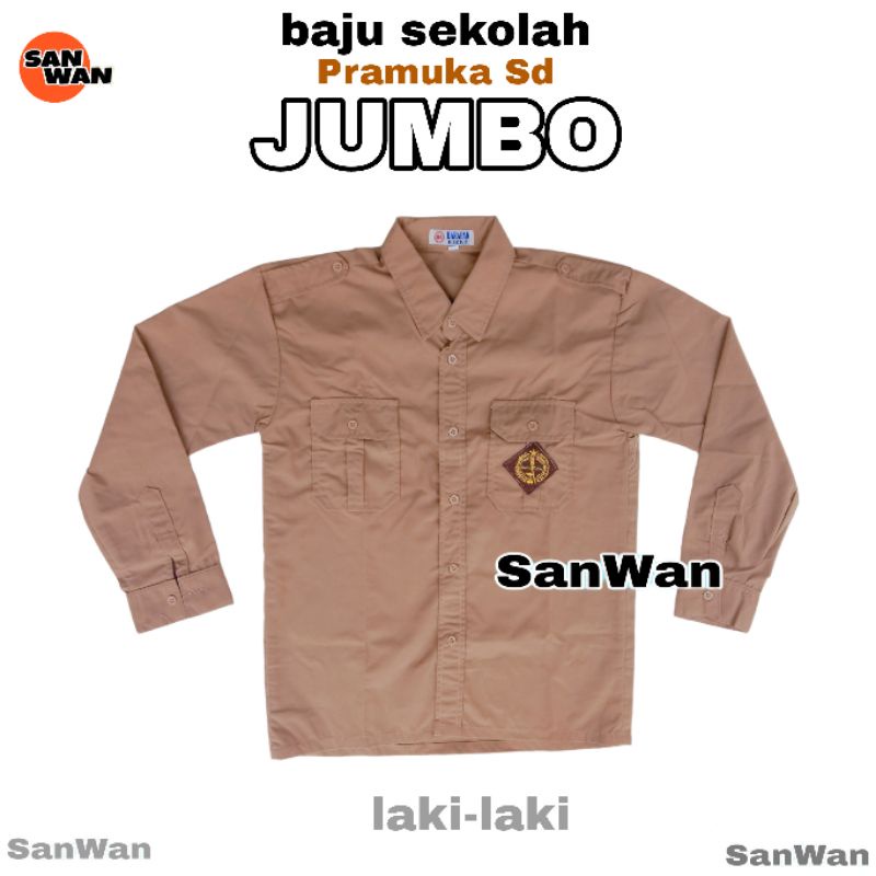 Baju Pramuka Jumbo Seragam Sekolah SD Laki Laki Lengan Panjang