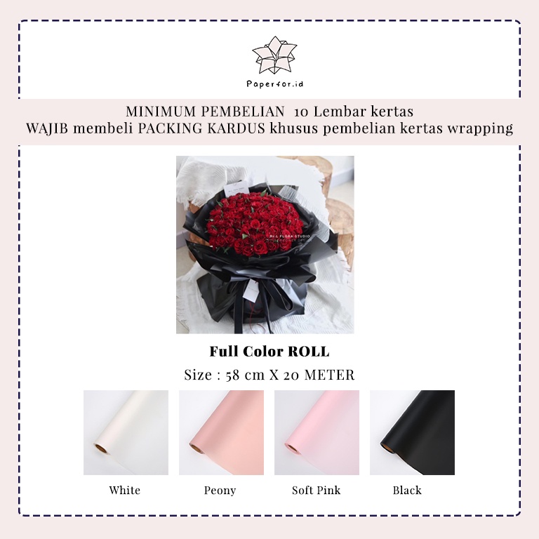 Kertas Buket Bunga FULL COLOR ROLL 20m Cellophane Bucket Wrapping Paper Florist