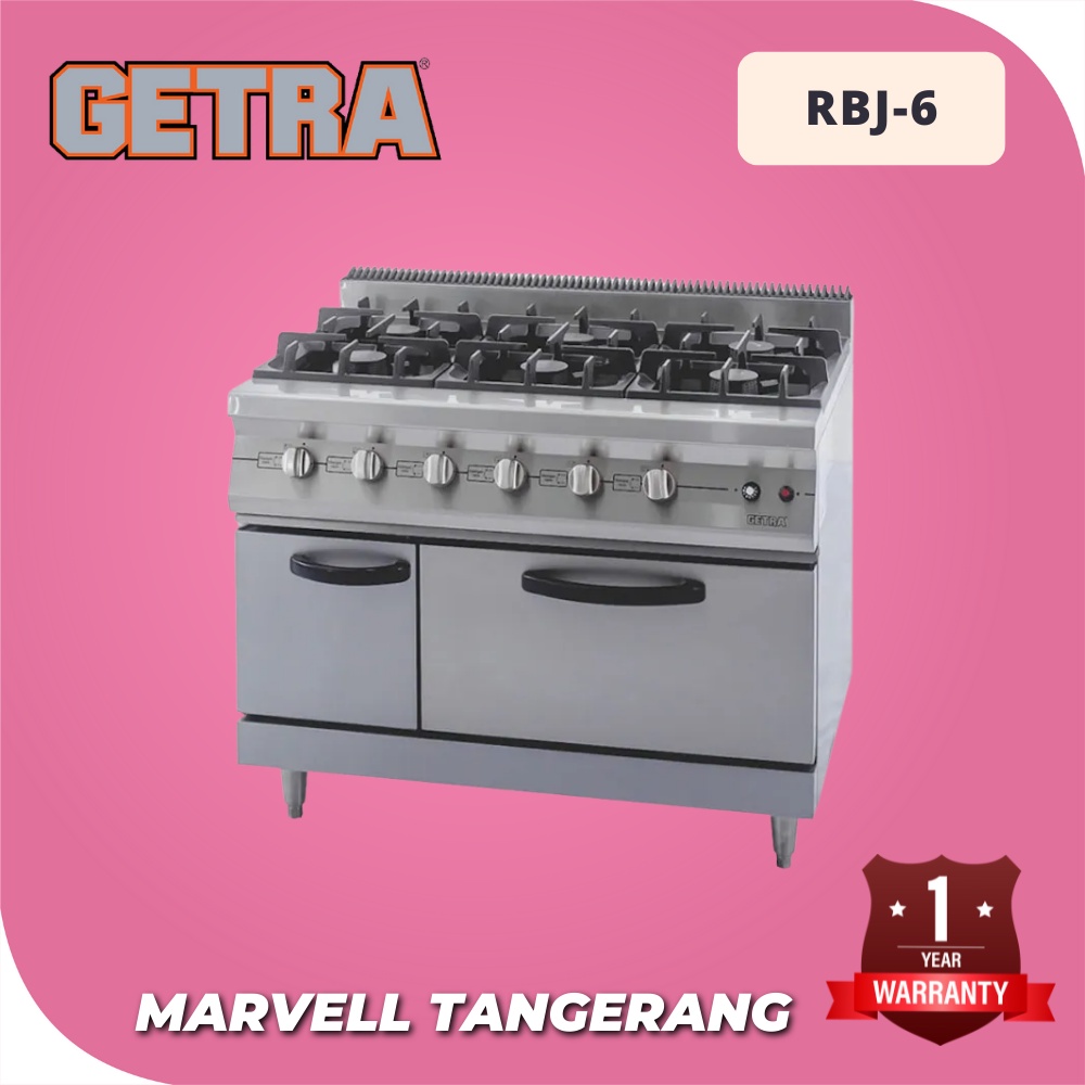 GAS OPEN BURNER GETRA RBJ 6 KOMPOR OVEN STANDING 6 TUNGKU ORIGINAL