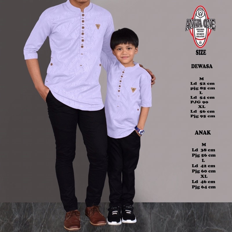 BAJU KAPELAN AYAH DAN ANAK LEBARAN BAJU KOKO TERKII