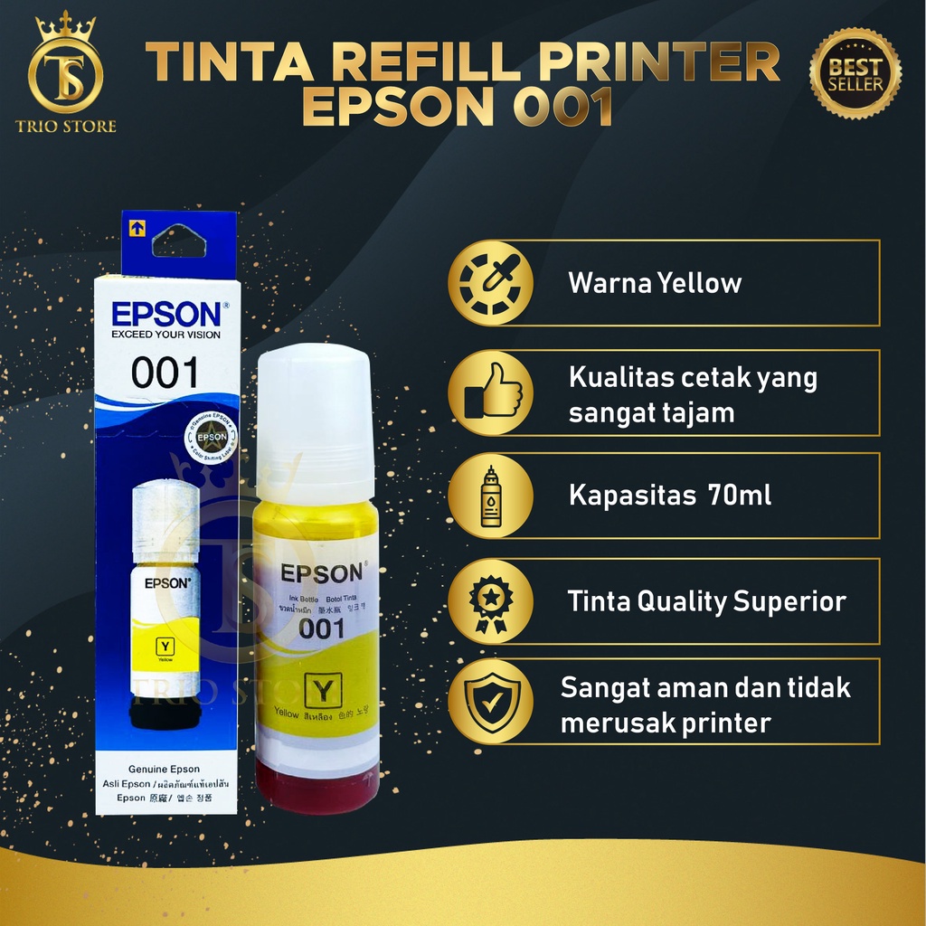 1 SET 4 PCS Tinta Epson 001 For Printer L4150 L4160 L6160 L6190 Premium