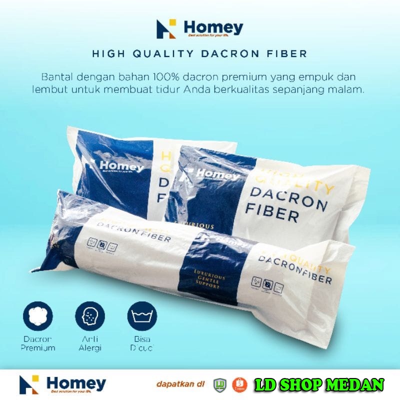 Bantal Dakron Homey Bantal guling Dacron Dakron Hollow Homey berkualitas Bantal Dewasa Hotel Murah Homey