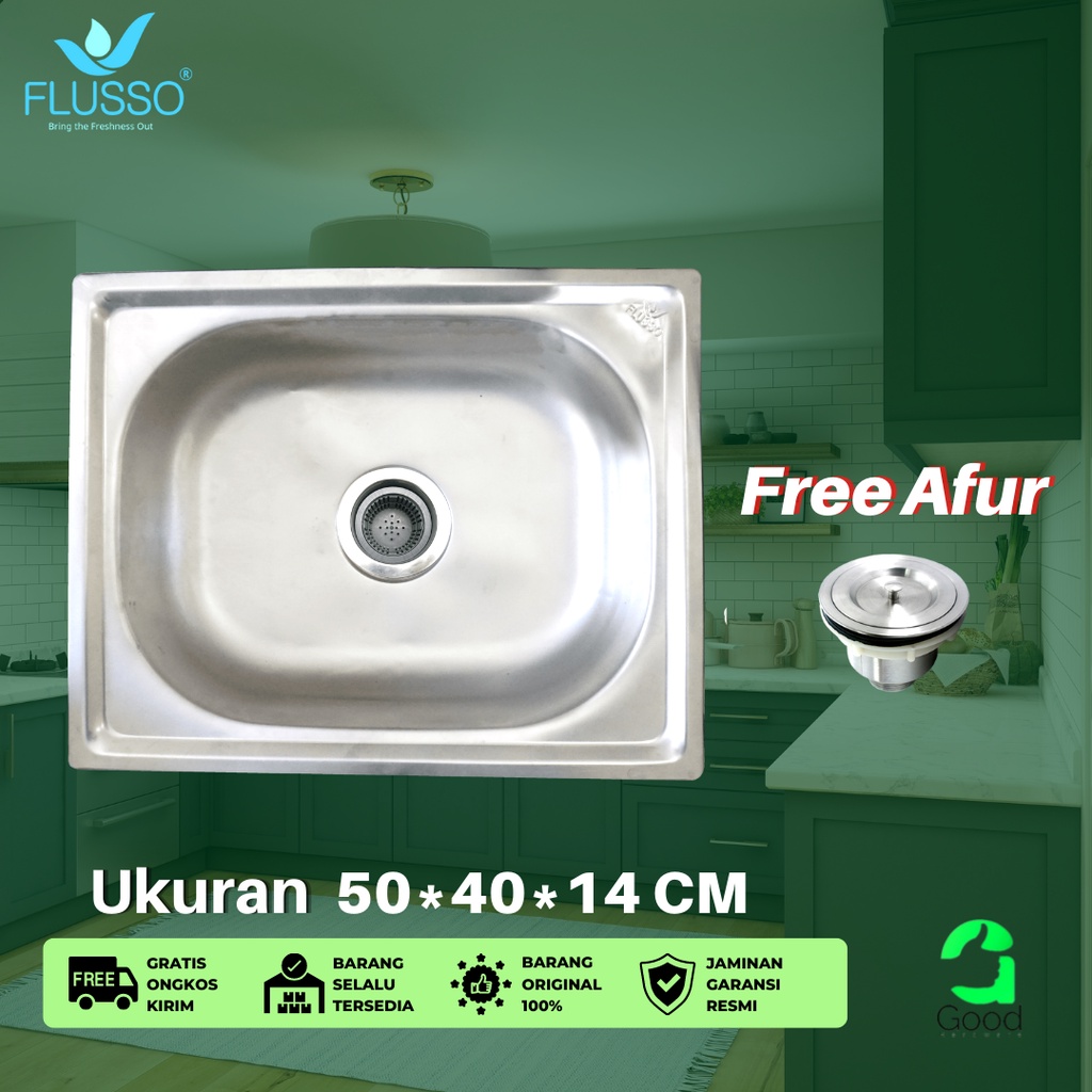 Jual Flusso Kitchen Sink Zink Wadah Tempat Bak Alat Wastafel Westafel
