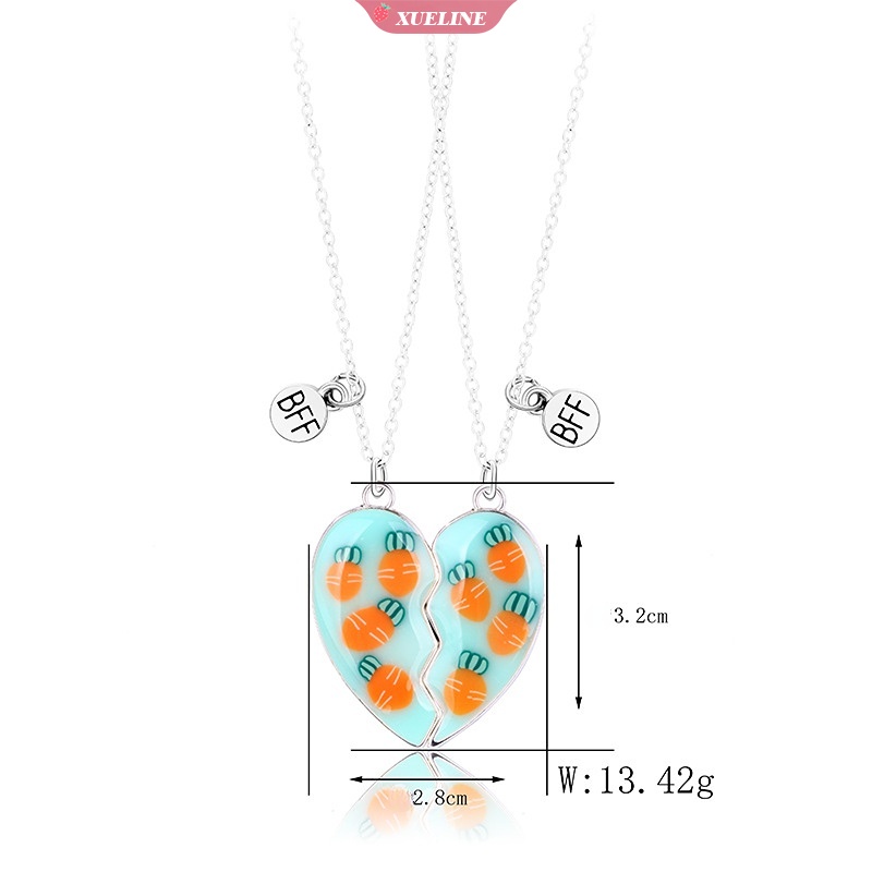 Desain Fashion Lobak Kecil Cinta magnet Batu Kalung Kartun Paduan Menetes Minyak Teman Baik BFF Kalung Hadiah Teman Baik [ZXL]