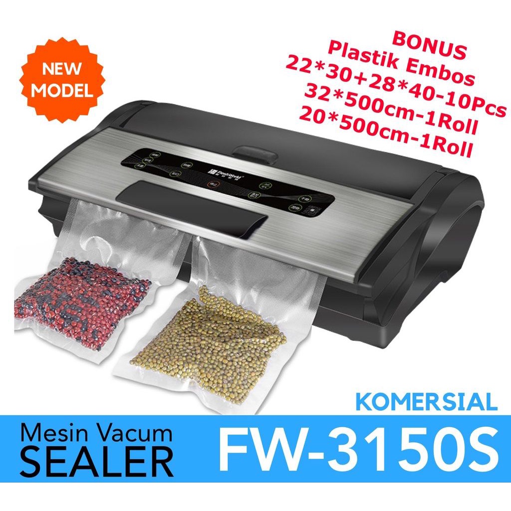 FW-3150 / FW-3150S Mesin Vacuum Sealer Komersial Vacum (Bisa Basah & Tiup)