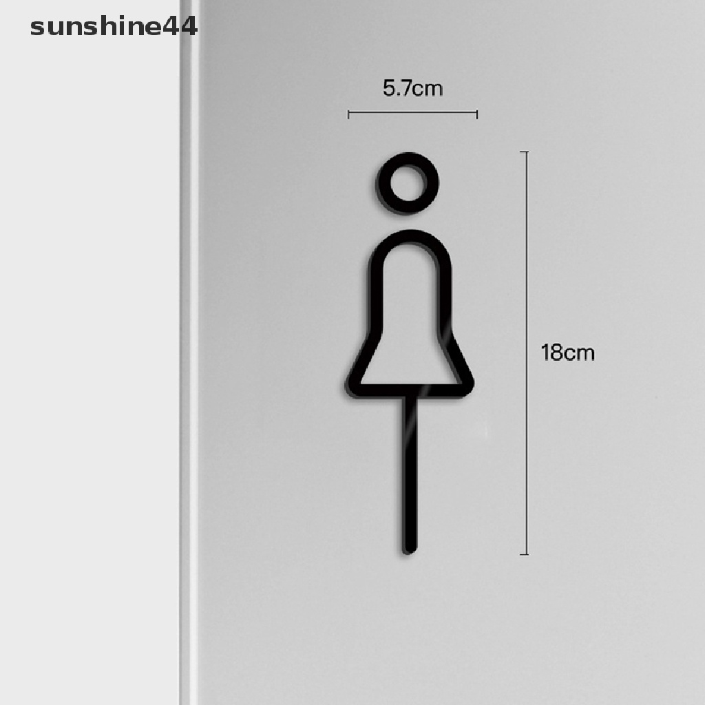 Sunshine Warna Hitam Emas Toilet Sign Plate Kuningan Cuci Pintu Kamar Dinding Label Stiker Wc Holder Signage Board.