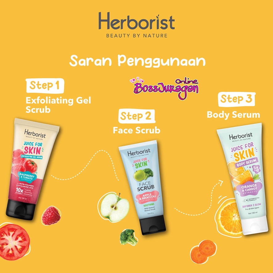 (BOOS) HERBORIST Juice For Skin Series - Body Serum - Face Scrub - Exfoliating Gel Scrub