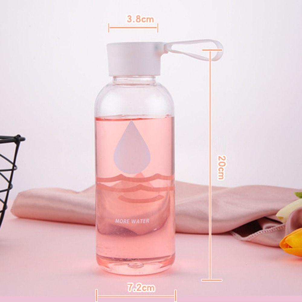 Top 600ML Botol Air Minum Wanita Pria Kettle Transparan Anti Bocor