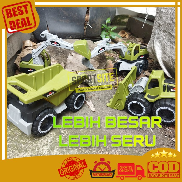 Contruction Truck Mainan Anak Diecast Truk Konstruksi Plastik Besar