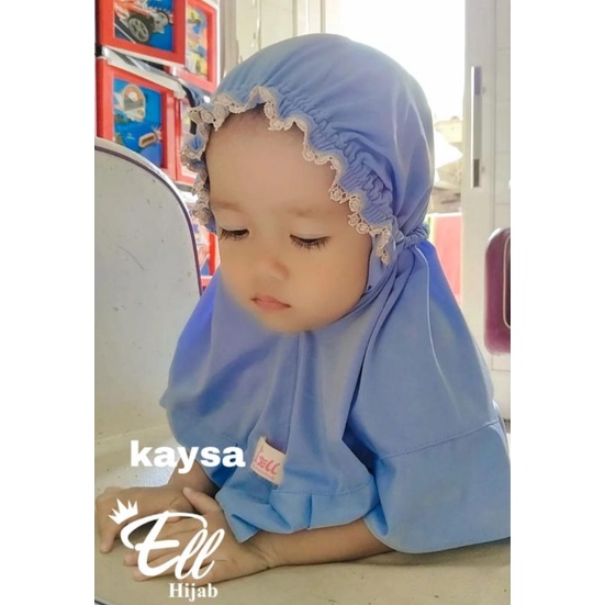Hijab Baby KAYSA 5 bln-3 thn Ori Ell Hijab | Jilbab Bergo Bayi Kerut Renda Dahi