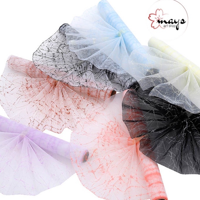 [Lembaran 1/2 Meter] Flower Wrap Mesh Jaring Tile - Kain Flower Wrapping Paper Snow Polyester - Kore