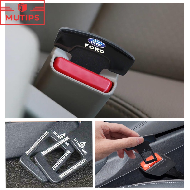 Ford 1/2Pcs Klip Gesper Sabuk Pengaman Pengaman Mobil Metal Hard Plug Alarm Stopper Menghilangkan Suara Untuk Ecosport Focus Everest Fiesta Ranger Mustang