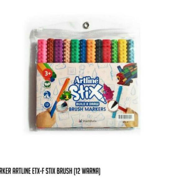 

⇬ ARTLINE STIX BRUSH MARKER 1SET ISI 12WARNA ㆈ