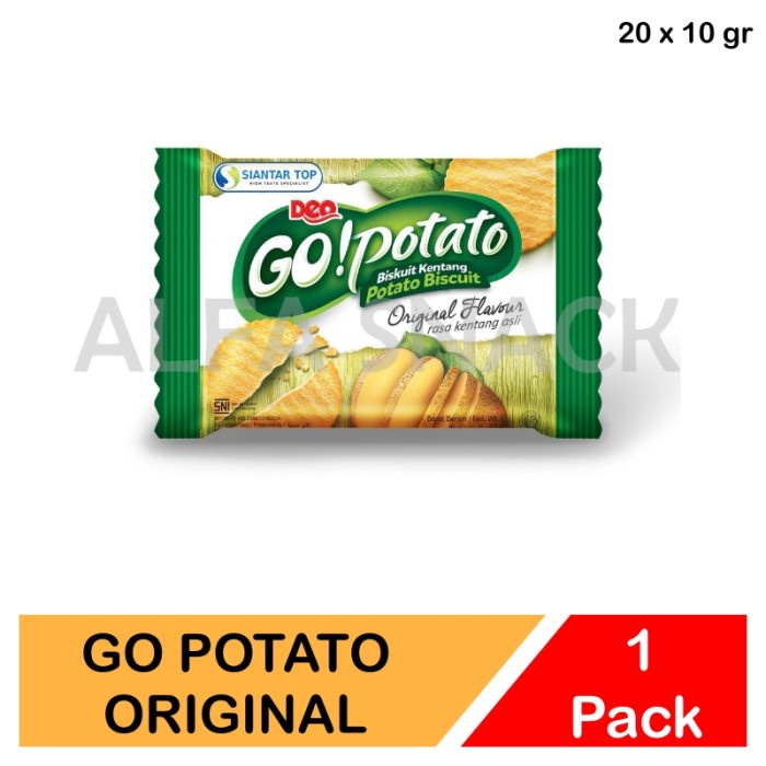 

Go Potato Biskuit Kentang Rasa Original Kemasan Pack (20 x 10 gram)