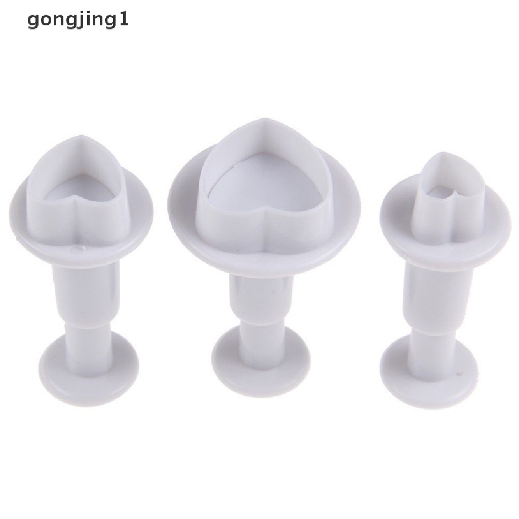 Ggg 3pcs /set DIY Cetakan Kue Bentuk Hati Kue Gula Coklat Dekorasi Cetakan New ID
