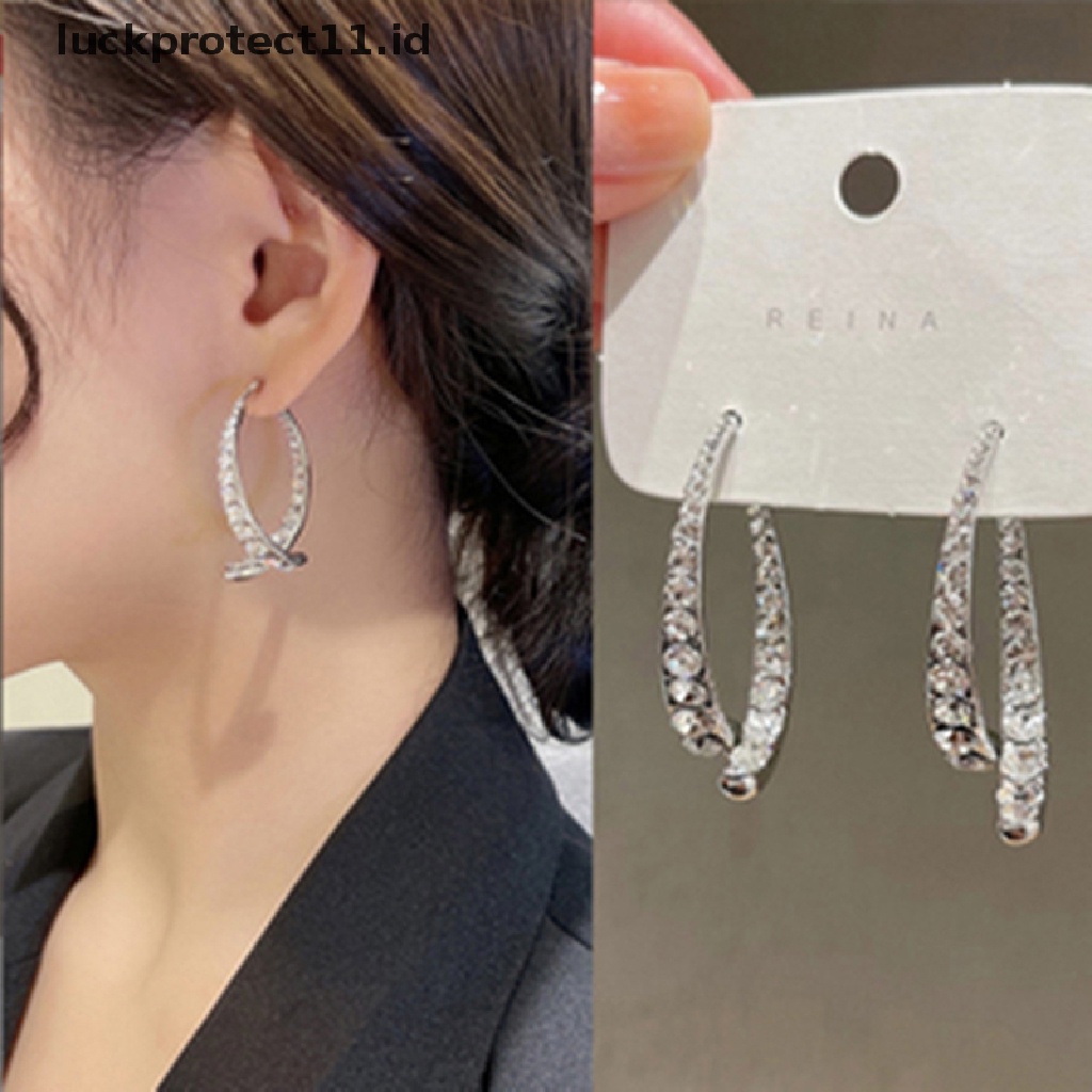 /Fashion Hot// Fashion// Fashion Cross Curved Earrings Plated Curved Stick Drop Earrings Manset Telinga Wanita.