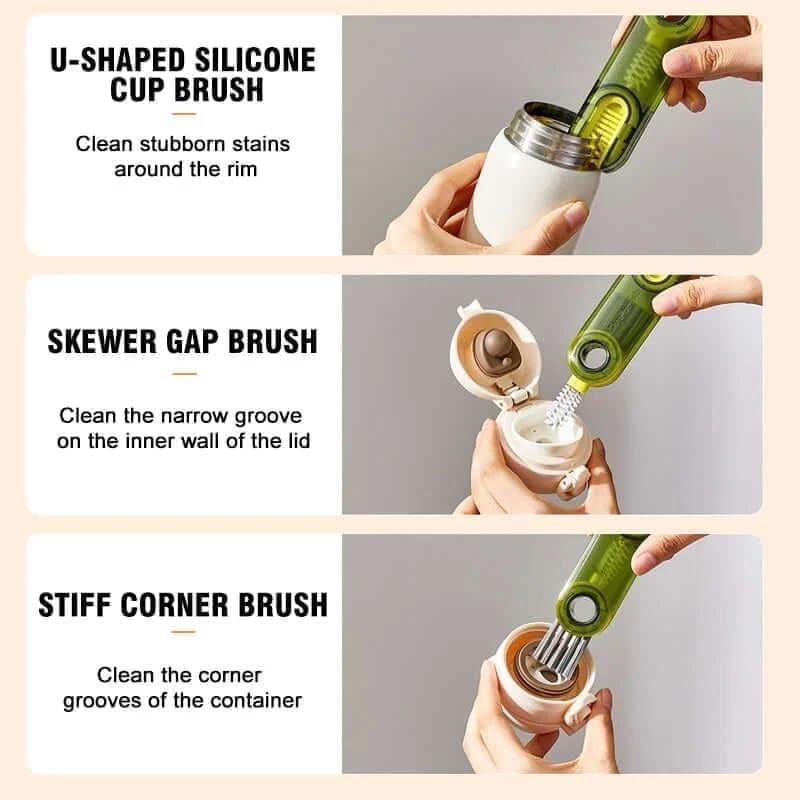 【COD】3 In 1 Sikat Pembersih Tutup Cangkir /Sikat Tutup Botol Serbaguna /Sikat Pembersih Botol /Sikat Cuci Tutup Botol Botol Susu Bayi 3in1