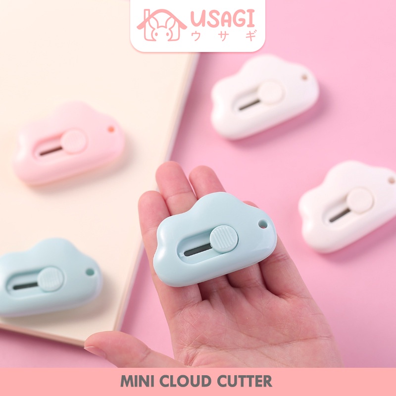 

Usagi Official - Cutter Mini / Cutter Kecil Travel Bentuk Awan / Pemotong Kertas Mini Pisau Mini Cloud Cute Alat Kantor Peralatan