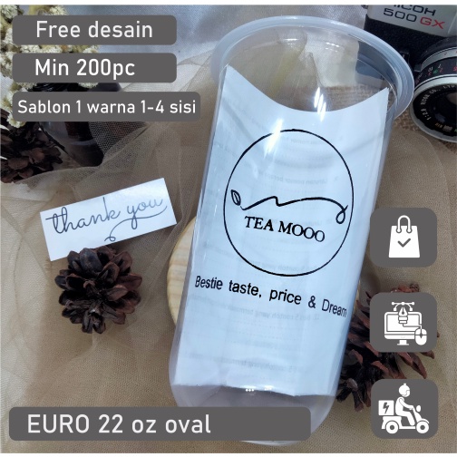 SABLON CUP EURO 22OZ OVAL MIN 200 PC