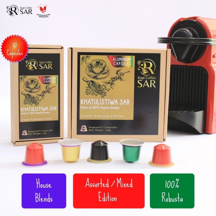 

Nespresso Compatible Capsule - Khatulistiwa Sar Kopi Kapsul Kcs