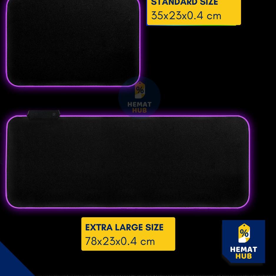 Lebih Kekinian Mouse Pad Gaming RGB XL LED Glowing High Precision Jumbo Mousepad Besar USB Cable HematHub