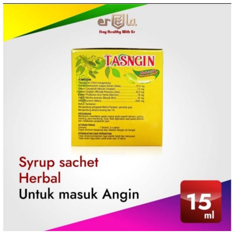 TASNGIN sachet per BOK / Herbal pereda masuk angin / per Bok isi 10 sachet @15 ml (Pengganti Tolak Angin)