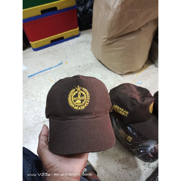 topi pramuka pembina bordir topi pdl pramuka topi sekolah isi 10 biji