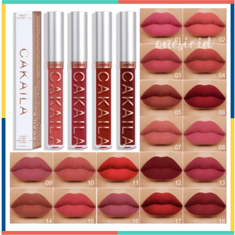 CAKAILA Lipstik 18 Warna Matte Lipstick Liquid Waterproof Cmaadu Long Lasting XX019