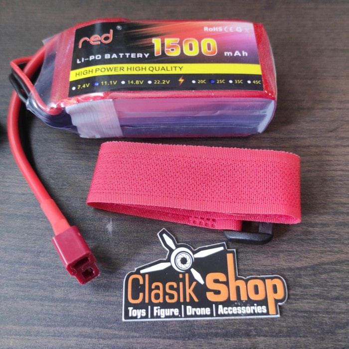 Baterai Lipo 3S 1500Mah 11.1V 2S 25C Deans Plug