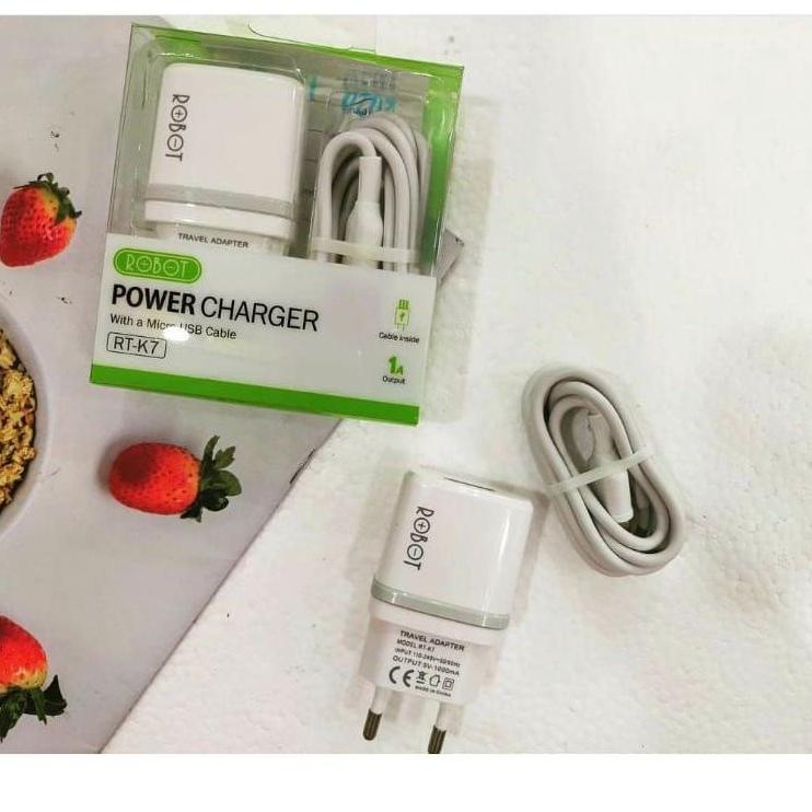 Murah Terkeren TRAVEL CHARGER ROBOT RT-K7 USB MICRO CHARGER CASAN ROBOT RT-K7