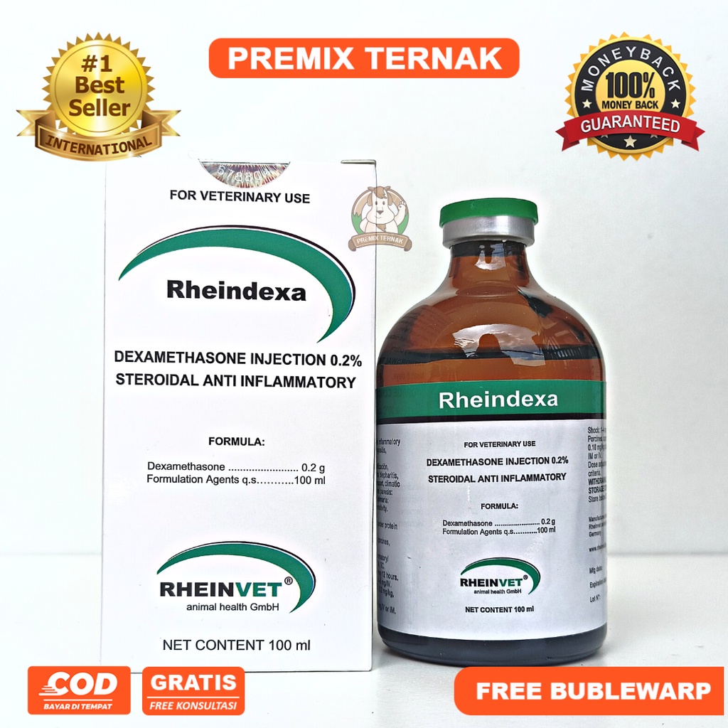 RHEINDEXA 100 ML - OBAT ANTI INFLAMASI HEWAN - RHEINVET JERMAN - Like glucortin Nova dexa Bio dexa