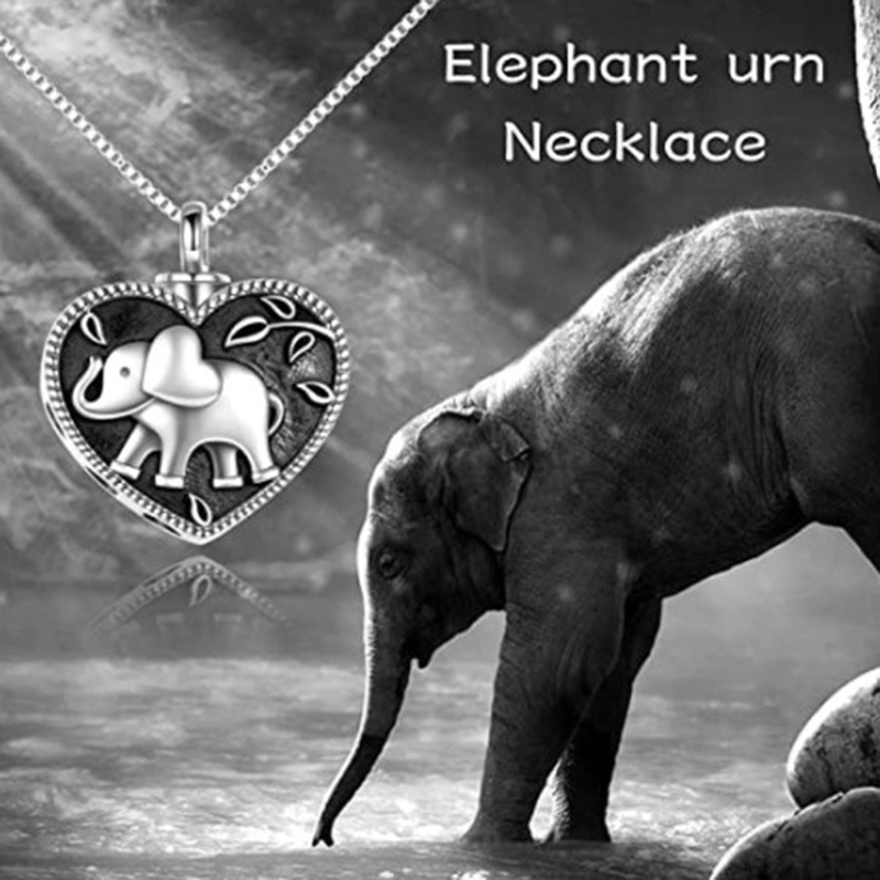 Kalung Guci Gajah Untuk Abu Sterling Silver Hati Kalung Guci Gajah Wanita Perhiasan Kremasi Gajah