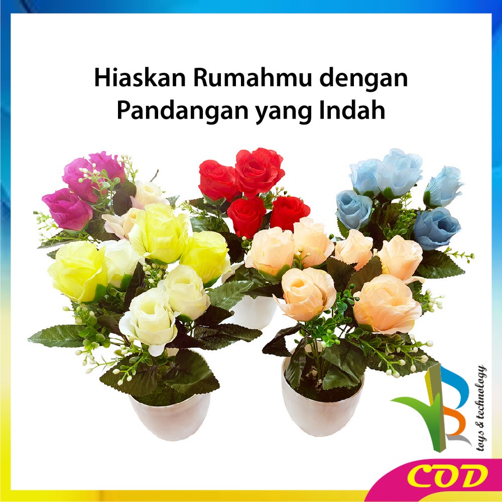 RB-C545 C550 Ornamen Pot Tanaman Bunga Plastik Dekorasi Rumah Hiasan Bunga Ruang Tamu Bunga Dekorasi