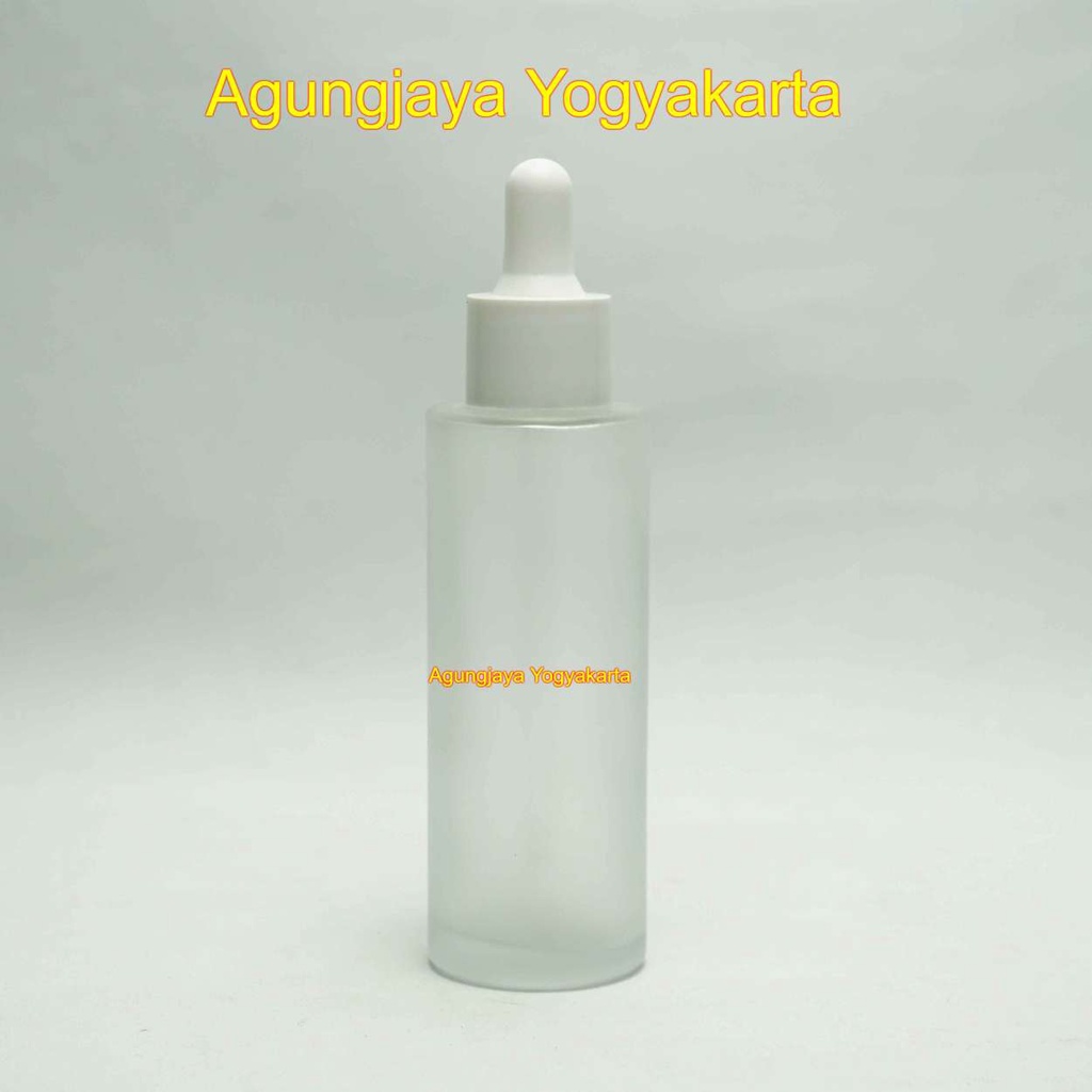 Serum 60 ml Kaca RF Clear Frosted Pipet / Botol Kaca Kosmetik Cilinder 60 ml Clear Frosted Pipet Kar