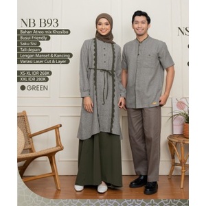 BAJU MUSLIM COUPLE SUAMI ISTRI TERBARU GAMIS DEWASA POLOS KOKO DEWASA LENGAN PENDEK NB B93 NSK 093  