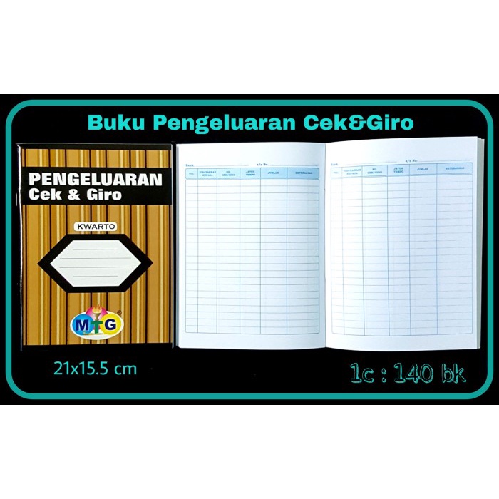

Pengeluaran Cek-Giro MG Kwarto / Buku Cek / Buku Giro