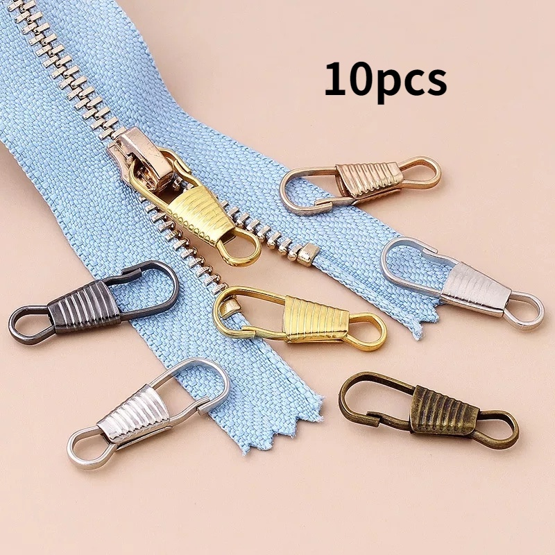 Zipper Slider Pull Tab Metal Zipper Fixer Head 10Pcs Mode Zipper Slider Untuk Gesper Rusak Tas Travel Koper Zipper Head Zipper Pull Pengganti Zipper Repair Kit Zipper