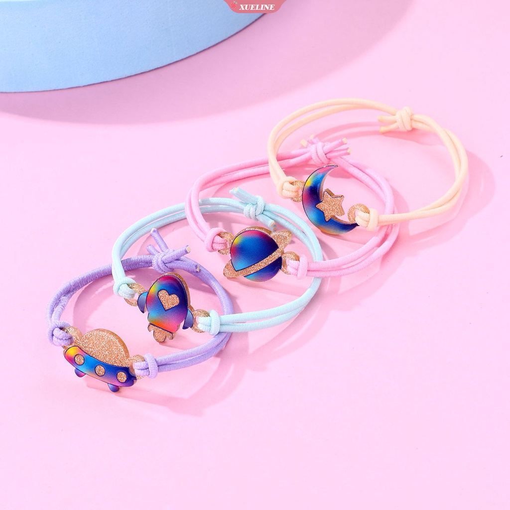 Fashion Baru Gelang Tali Elastis Biru Langit Berbintang Seri Gelang Kepala Tali Penggunaan Ganda set BFF Perhiasan Anak [ZXL]