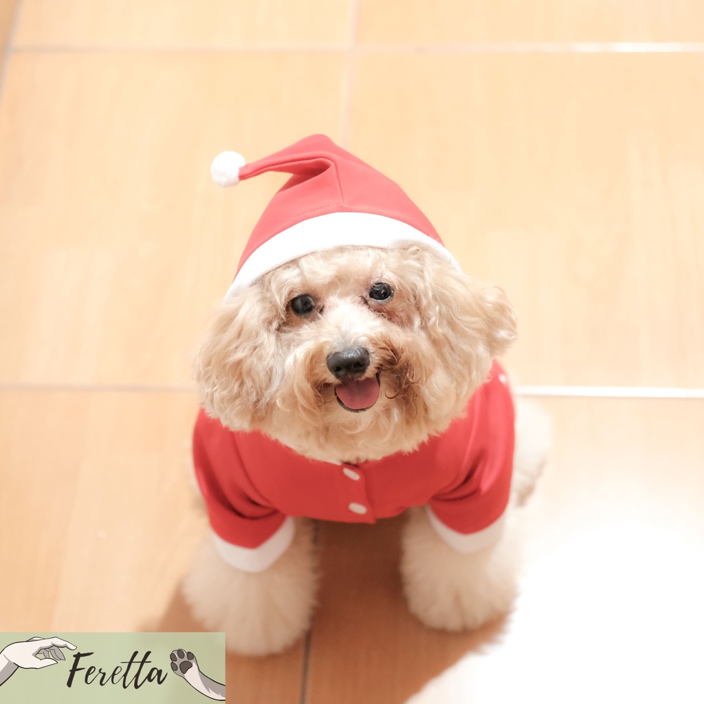 [Feretta] Micah Christmas Set | Baju Anjing Natal Christmas Natal Red | Baju Doggy Christmas | Baju 