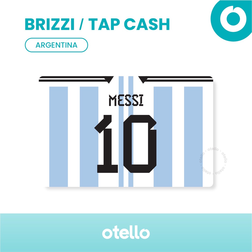 eMoney Flazz Tap Cash Brizzi Argentina Messi World Cup Soccer Sepak Bola Football Kartu Custom eToll Card UV Print