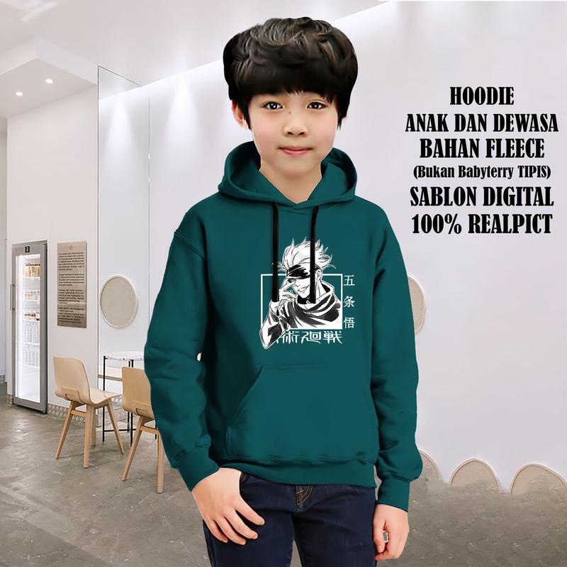 HOODIE ANAK SWEATER JUJUTSU KAISEN GOJO SATORU UNTUK ANAK 2-10 TAHUN BISA COD KE248