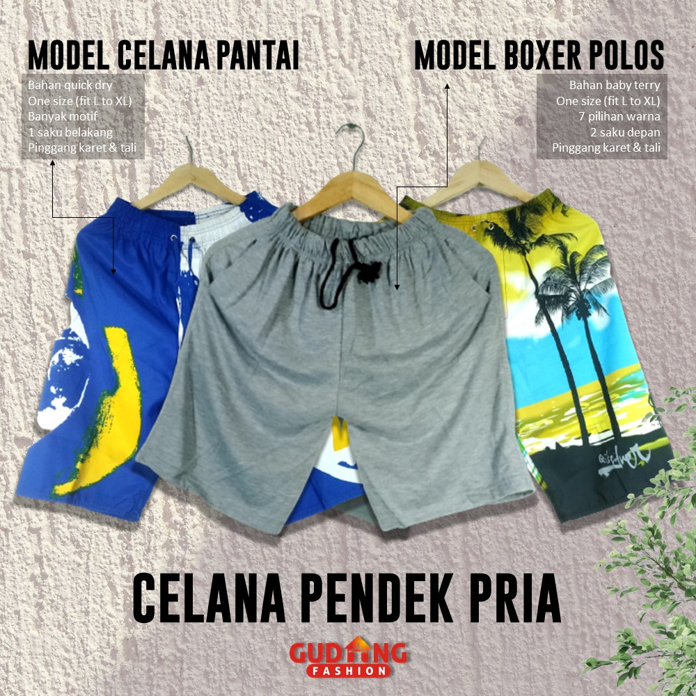 Celana Pantai Pendek Polyester Multi Colour – CLN 733