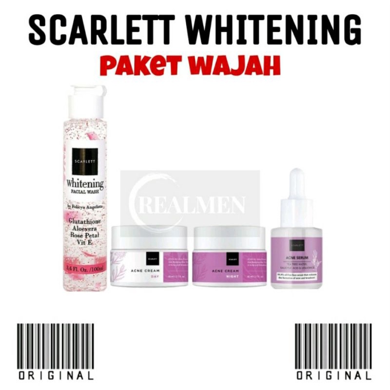 BPOM SCARLETT WHITENING PAKET WAJAH ORIGINAL/PERAWATAN WAJAH SCARLETT