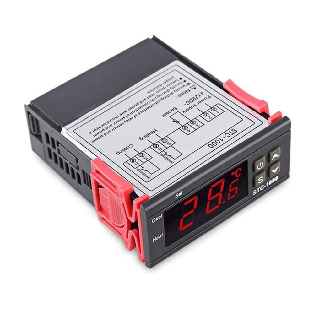POPULAR Populer Termostat Digital Profesional 12V 24V 220V 10A Pemanas Pendingin Thermoregulator Relay