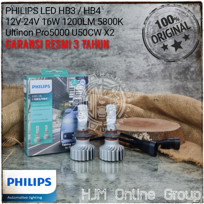 BOHLAM LAMPU PHILIPS Ultinon Pro5000 LED HB3 / HB4 12V - 24V 16W 5800K